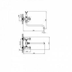 Смеситель для ванны с длинным изливом IDDIS Jeals JE2SBL0i10