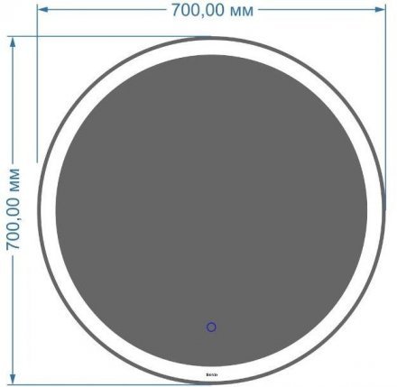 Зеркало BOND с LED подсветкой и сенсорным выключателем 70x70см  M16ZE-7070